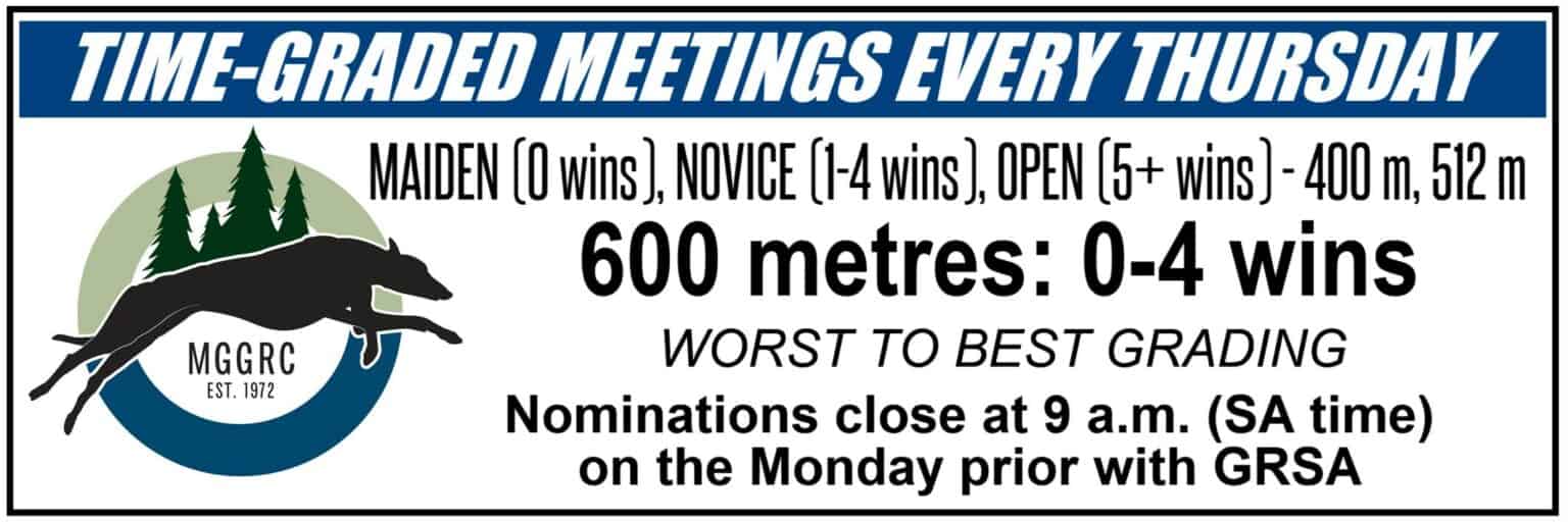 Racing Calendar Mount Gambier Greyhound Racing Club